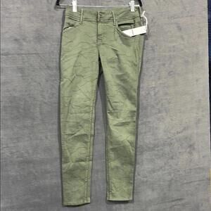 Authentic Hudson Mid Rise Skinny Green Pattern Jeans Made in USA - Size 27